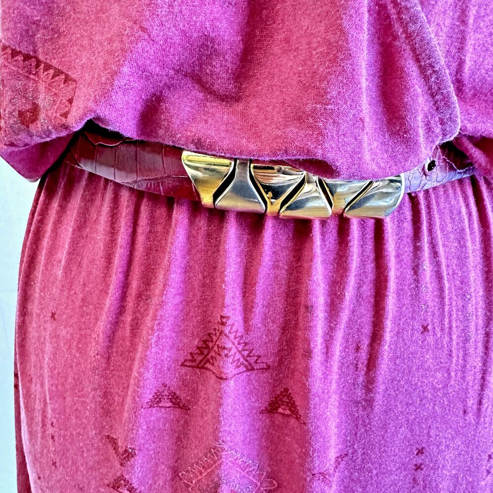 DESIGUAL Leticia Womens Belted Adjustable Plunge V-Neck Burgundy Mini Dress SZ S - Picture 3 of 12